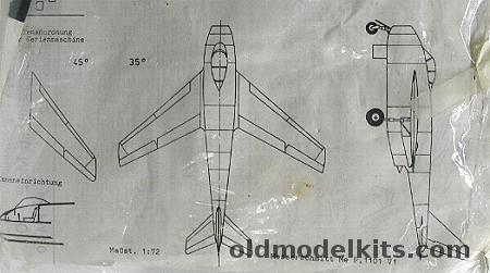 Frank Modellbau 1/72 Messerschmitt ME P.1101 V1 (P-1101), FM20 plastic model kit
